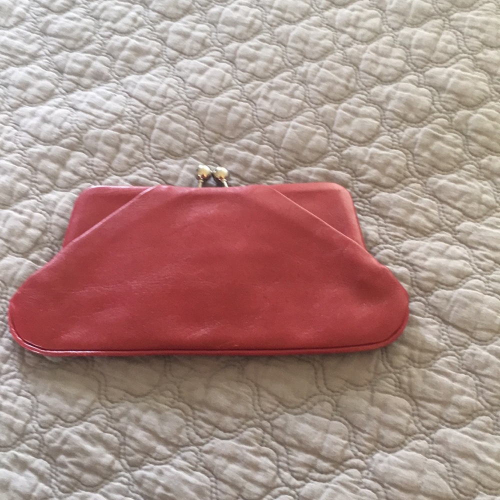 Hobo red leather clutch